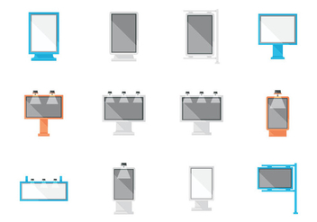 Flat Billboards Vector - vector gratuit #386297